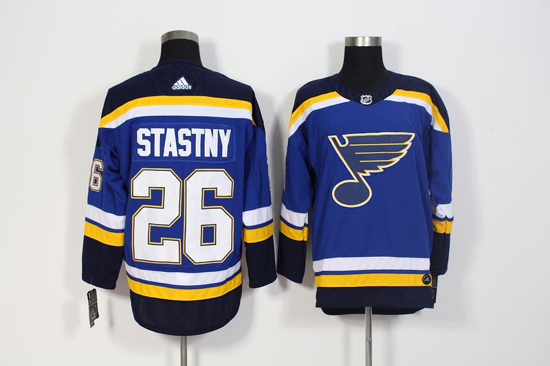 Men St. Louis Blues 26 Stastny Blue Hockey Stitched Adidas NHL Jerseys